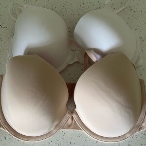 Victoria's Secret/Pink White and Tan Bra Duo
